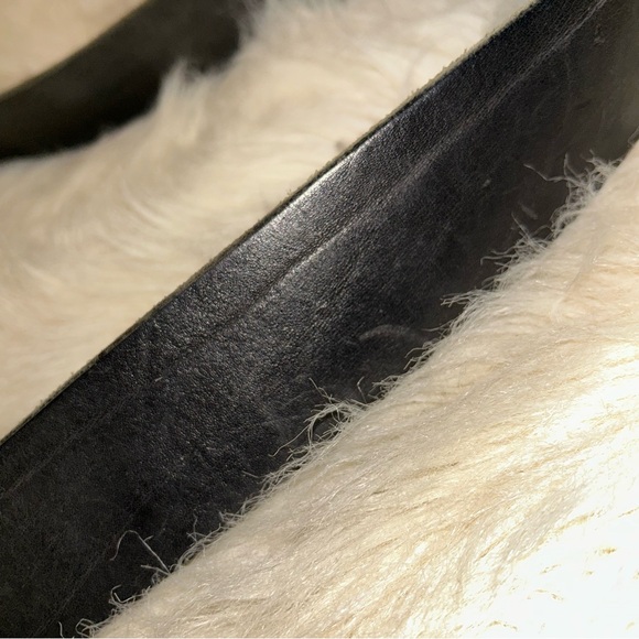 VTG CYDWOQ Distressed Wide Leather Belt w/Floral Boho Buckle #23636-50 36”-37” - Picture 12 of 16